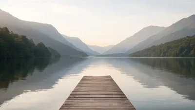 Un lac calm, image de la renaissance de motivation.