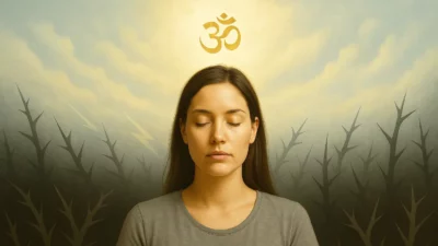 Femme en train de surmonter la douleur grâce à la méditation.